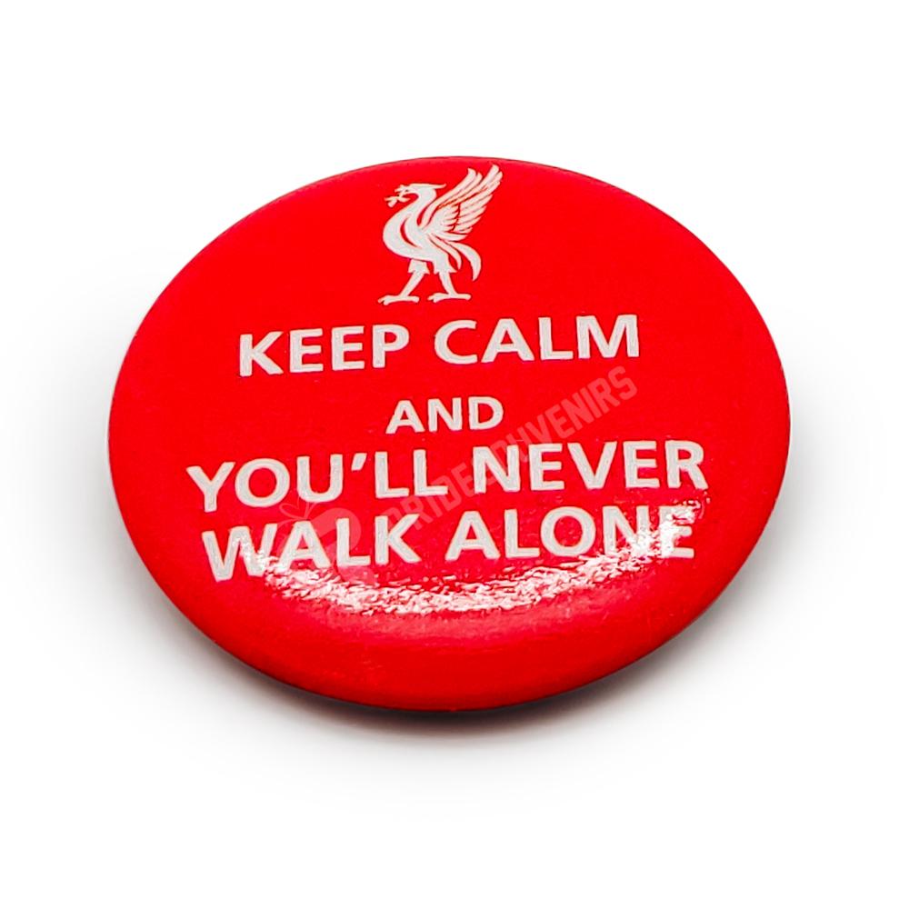 Liverpool Button Badge-Keep Calm & YNWA