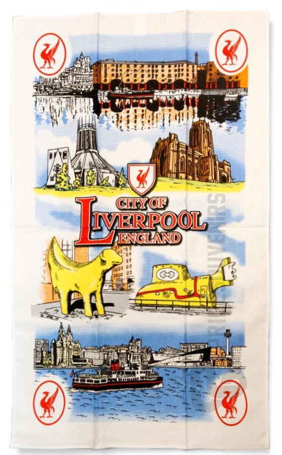 Liverpool Collage Tea Towel
