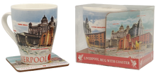 Load image into Gallery viewer, Blue Liverpool Coffee Mug and Coaster Set