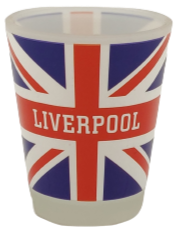 Frosted Liverpool Union Jack Shot Glass