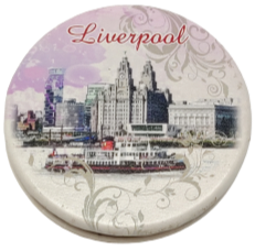 Liverpool Round Pink Cosmetic Mirror