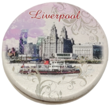 Load image into Gallery viewer, Liverpool Round Pink Cosmetic Mirror