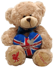 I Love Liverpool Blue Soft Toy Teddy Medium Size