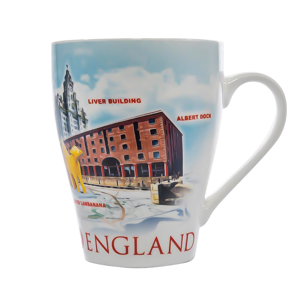 Liverpool Collage Blue Coffee Mug