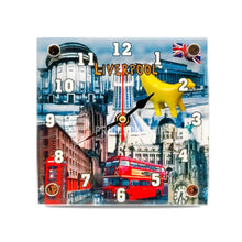 Load image into Gallery viewer, Liverpool Collage Square Clock