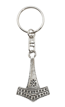 Load image into Gallery viewer, Pewter keyring Thor Hammer