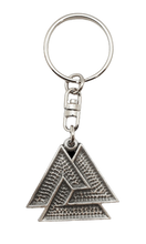 Load image into Gallery viewer, Pewter keyring Valknut