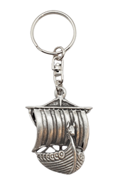 Pewter keyring Viking Ship
