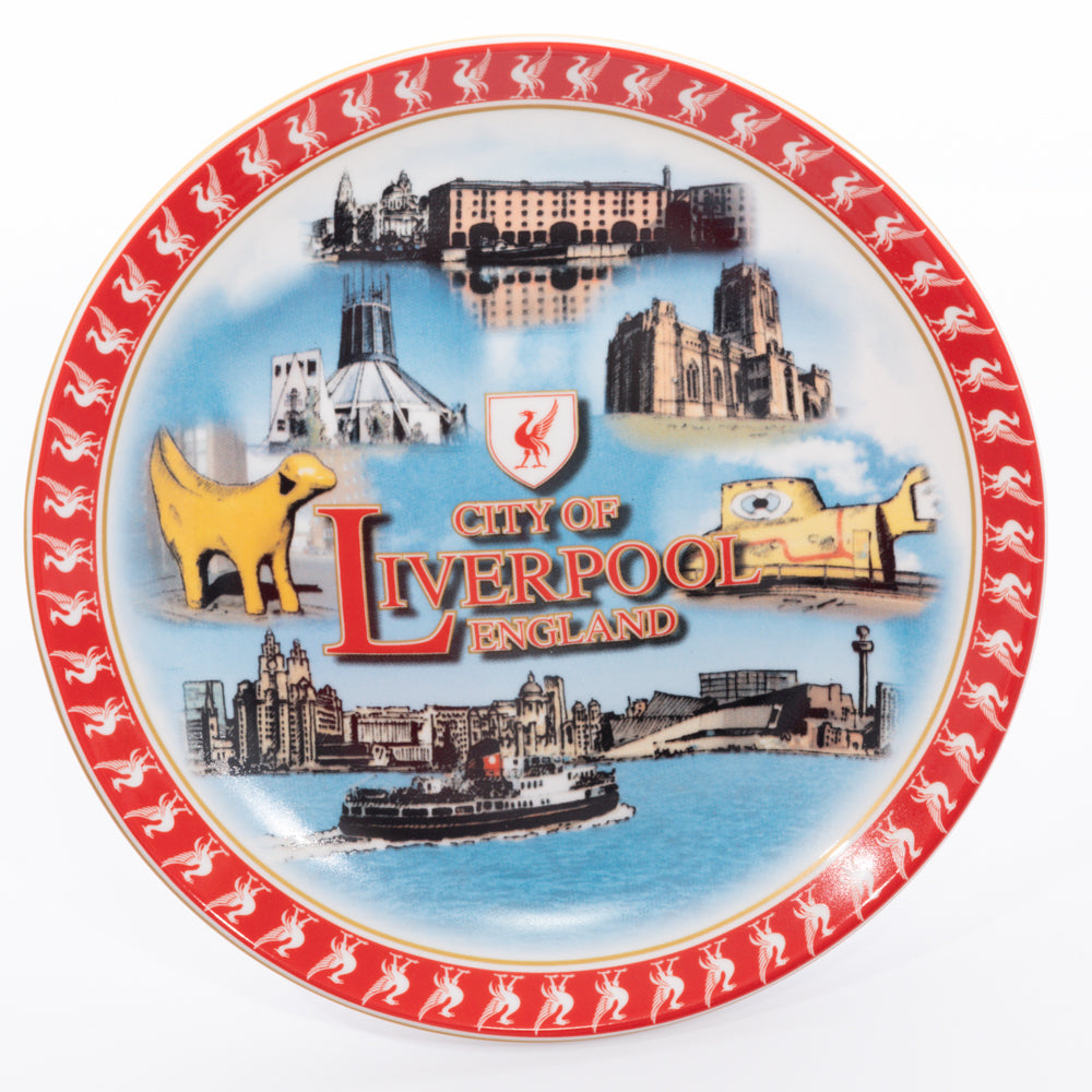 Red Liverpool Decorative Plate with Stand Small