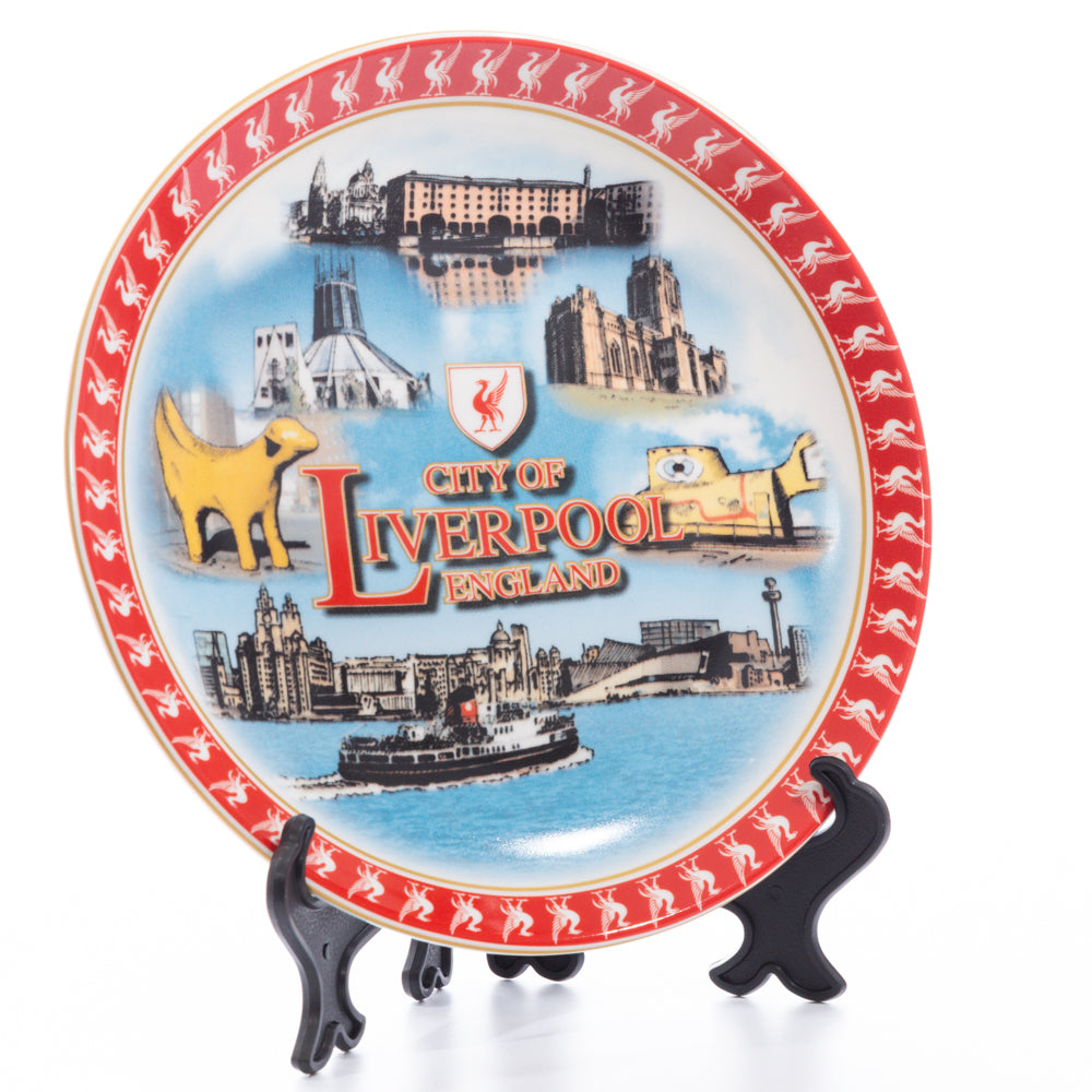 Red Liverpool Decorative Plate with Stand Big
