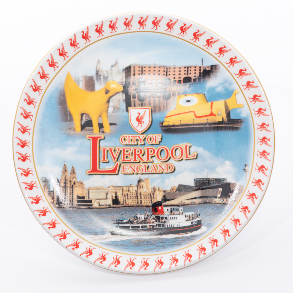 White Liverpool Decorative Plate with Stand Small