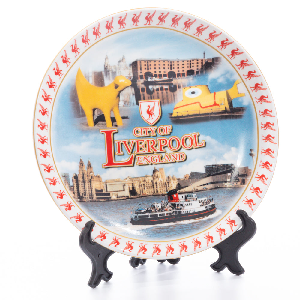 White Liverpool Decorative Plate with Stand Small