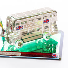 Load image into Gallery viewer, Crystal Silver London Bus &amp; Big Ben Pen Holder