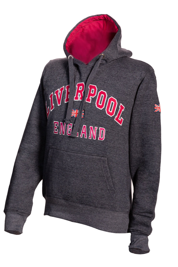 britishsouvenirsSweatshirt Liverpool England Navy-Melange Pink Pullover Youth - britishsouvenirs