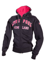 Load image into Gallery viewer, Sweatshirt Liverpool England Navy-Pink Zipper Youth - britishsouvenirs