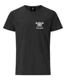 York Viking Embroidered Axe & Shield T-Shirt- Charcoal Melange -British souvenirs