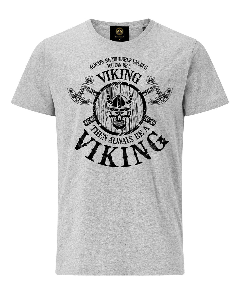 Always Be Viking T-Shirt with Axe and Shield- Grey - Pridesouvenirs