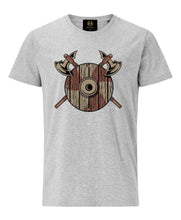 Load image into Gallery viewer, Viking Shield With Axes T-shirt- Grey - Britishsouvenirs