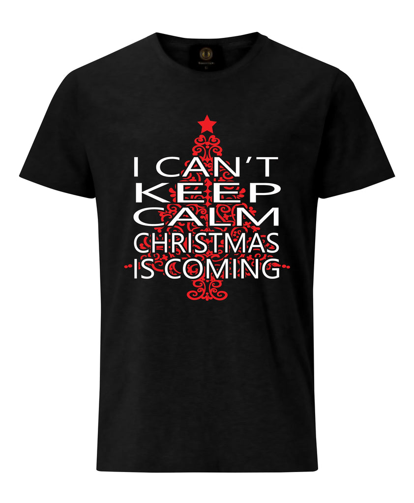 Christmas T-Shirt Black I Can't Keep Calm | ladies christmas tshirt
