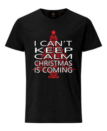 Christmas T-Shirt Black I Can't Keep Calm | ladies christmas tshirt