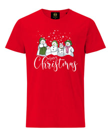 Christmas Snowman Family Red T-Shirt | Christmas T-shirt | X-mas Tshirt