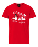 Merry Christmas Landscape T-Shirt - Red