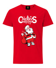 Load image into Gallery viewer, Merry Christmas Santa With Gifts T-Shirt- Red | X-mas Tshirt