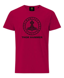 Thor Hammer Printed T-Shirt -Maroon - Britishsouvenirs
