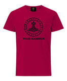 York Viking Thor Hammer Printed T-Shirt -Maroon
