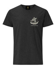 Load image into Gallery viewer, Viking Long Boat Embroidered T-Shirt- Charcoal Melange - Britishsouvenirs