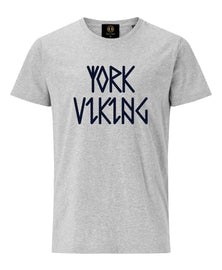 York Viking In Runes Printed T-Shirt- Grey -Britishsouvenirs