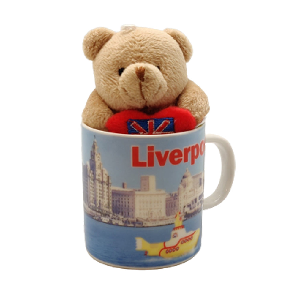 Liverpool Themed Mug and Teddy Bear