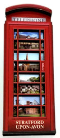 Stratford-Upon-Avon Telephone Box Wood Magnet - britishsouvenir