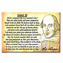 Stratford Upon Avon Magnet Tin Plate Sonnet