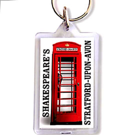 Stratford Upon Avon Phone Box Acrylic Keyring - Britishsouvenir