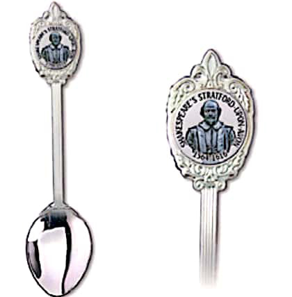 Stratford Upon Avon Shakespeare Cameo Silver Plated Spoon