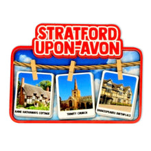 Load image into Gallery viewer, Stratford Upon Avon Washing Line Wood Magnet