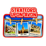 Stratford Upon Avon Washing Line Wood Magnet