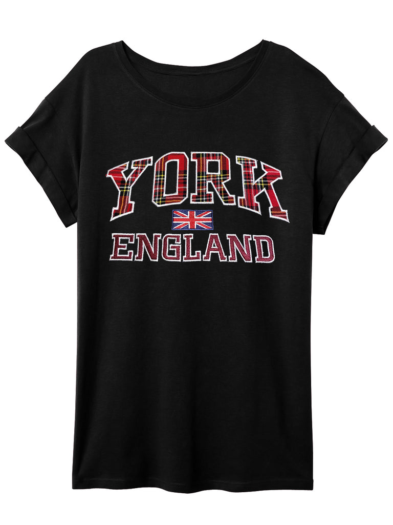 Ladies T-Shirt York Embroidered-Black