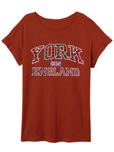 Load image into Gallery viewer, Ladies T-Shirt York Embroidery - Red Colour