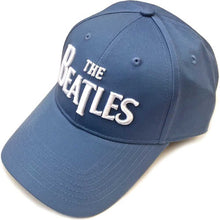 Load image into Gallery viewer, The Beatles Unisex Baseball Cap White Drop T Logo (Denim Blue)