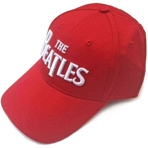 The Beatles Unisex Baseball Cap : White Drop T Logo (Red