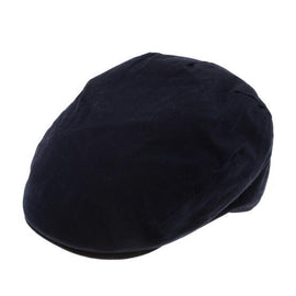 Wax/Cord Flat Cap-Black -britishsouvenirs