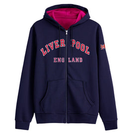 Sweatshirt Liverpool England Navy Pink Zipper Youth