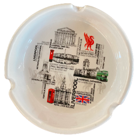Liverpool Street Name Ceramic White Ashtray