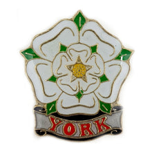 Load image into Gallery viewer, Pin badge Yorkshire white rose-York